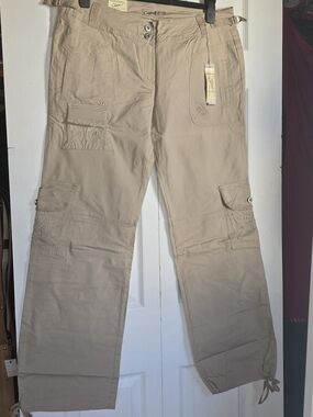 Beige Cargo Utility Pants for Women Classic Workwear Style